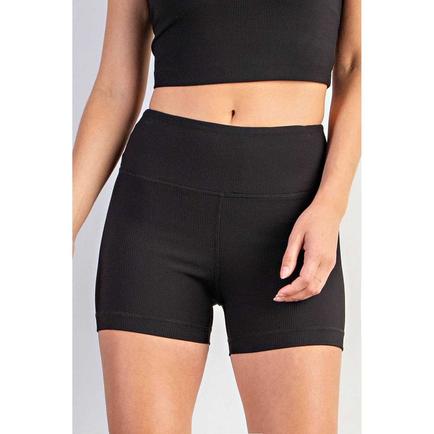 Nylon Rib Biker Short with Side Pockets- Short