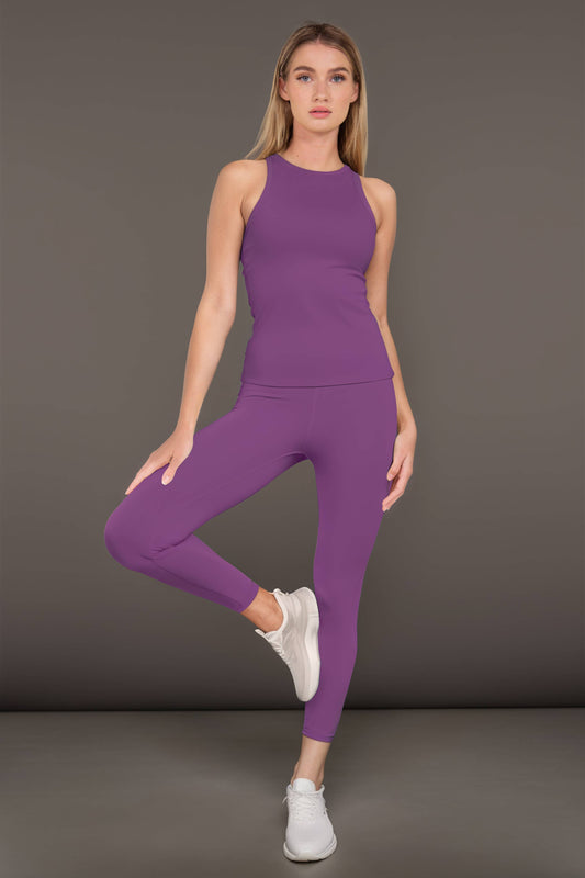 Active Ribbed Tank Top with Shelf Bra