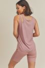 Asymmetric Cutout Lightweight Rib Tank Top