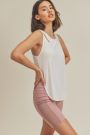 Asymmetric Cutout Lightweight Rib Tank Top