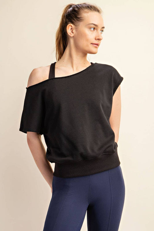 French Terry Off Shoulder Top