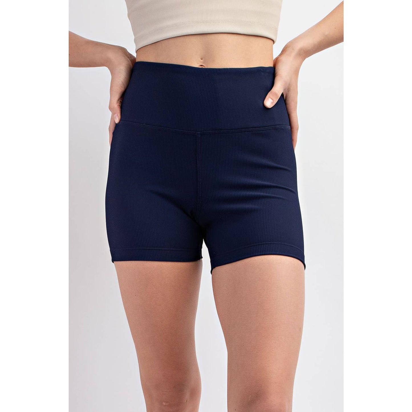 Nylon Rib Biker Short with Side Pockets- Short