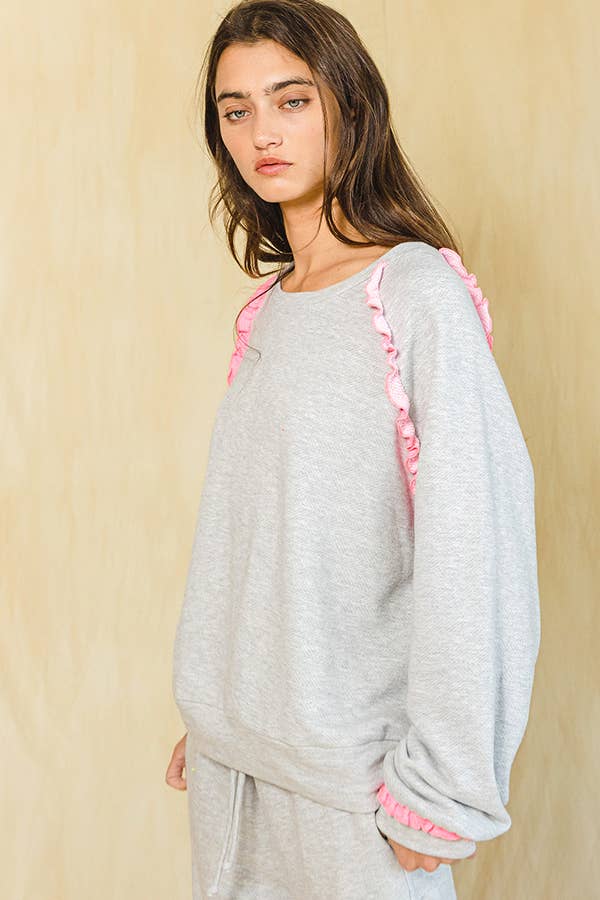 Ruffle Frill Marrow Detail Sweatshirt