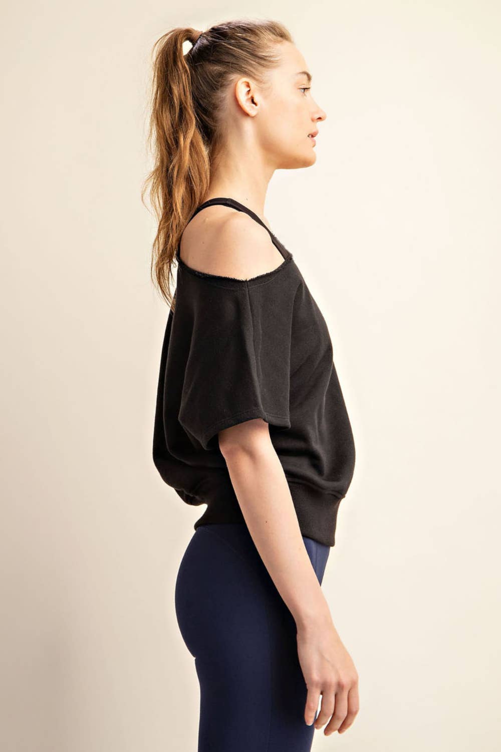 French Terry Off Shoulder Top