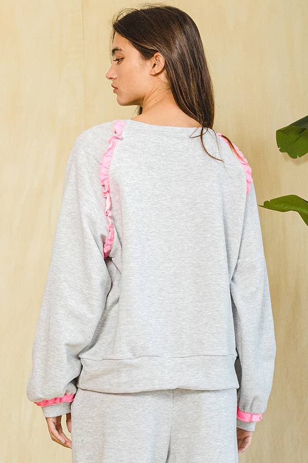 Ruffle Frill Marrow Detail Sweatshirt