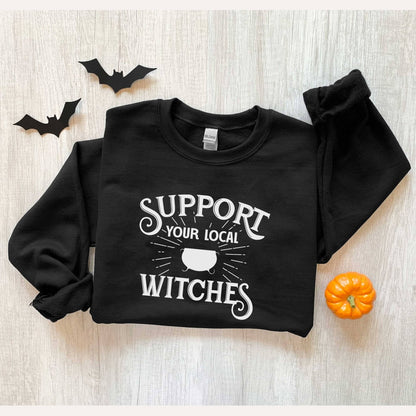 Vintage Halloween Support Your Local Witches Sweatshirt