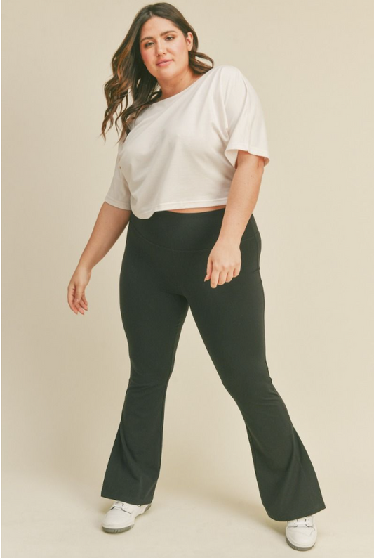 High-Rise Side Split Flare Leggings