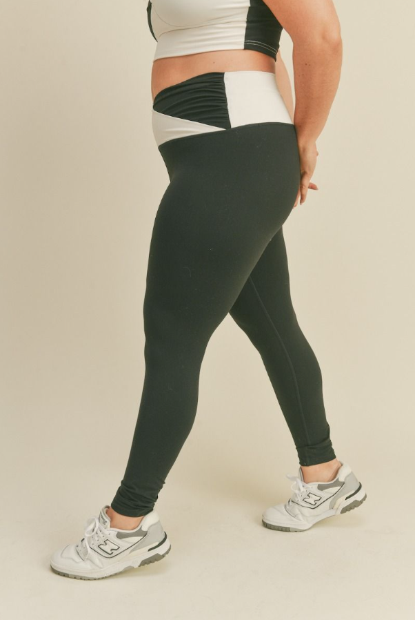 Color Block Front-Twist Leggings