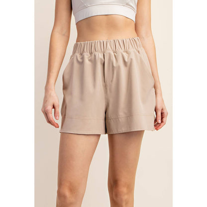 Crinkle woven shorts