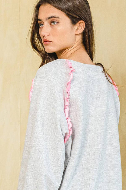 Ruffle Frill Marrow Detail Sweatshirt