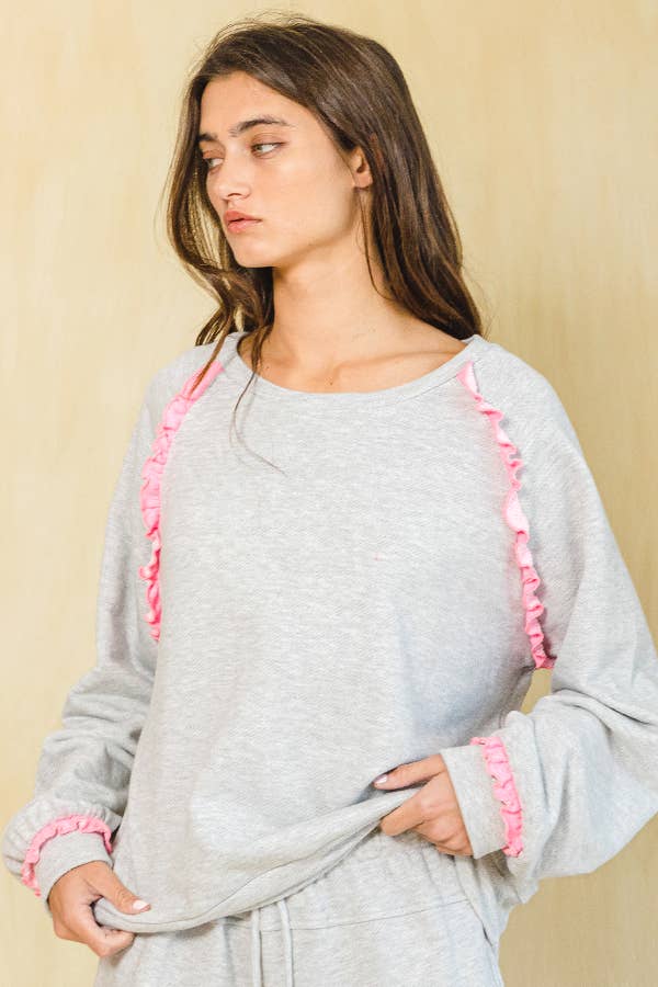 Ruffle Frill Marrow Detail Sweatshirt